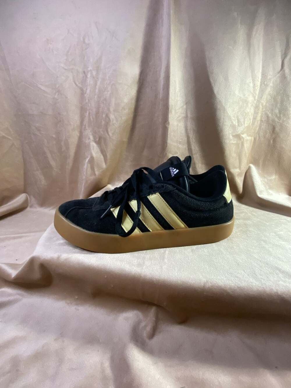 Adidas Women's VL Court 3.0 Black Almost Yellow Sneakers JI1948: Size 8